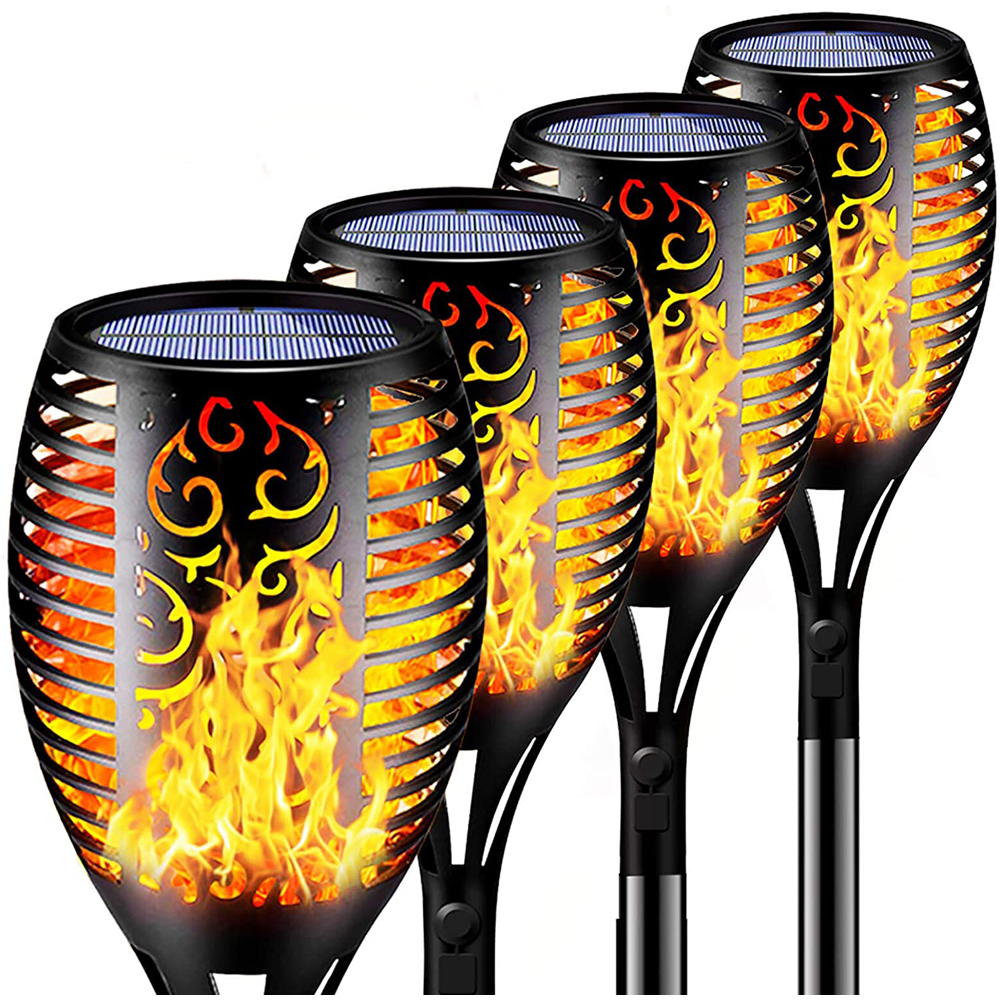 LED Solar Torch Lights with Dancing Flickering Flames-image
