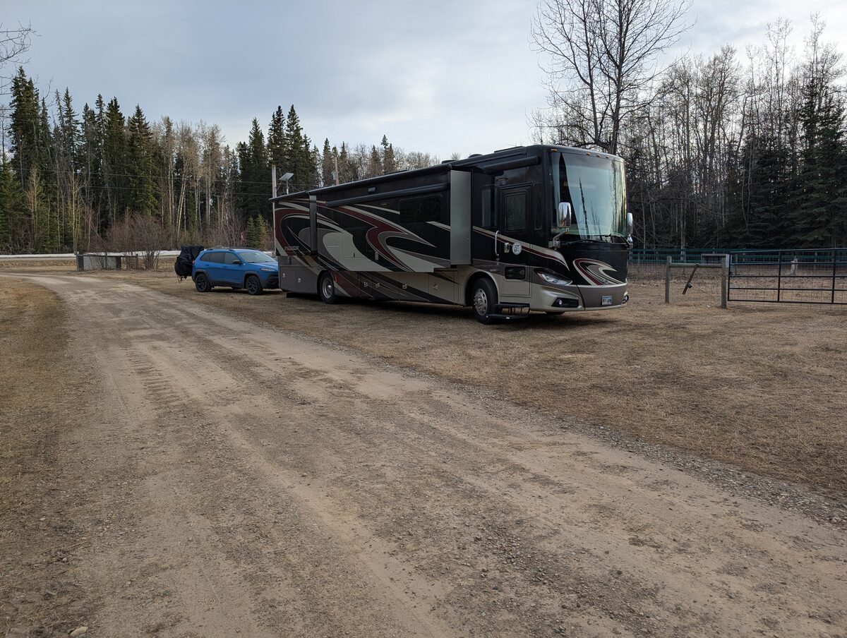 Our spot at Farmfresh Harvest Host near Dawson Creek BC
