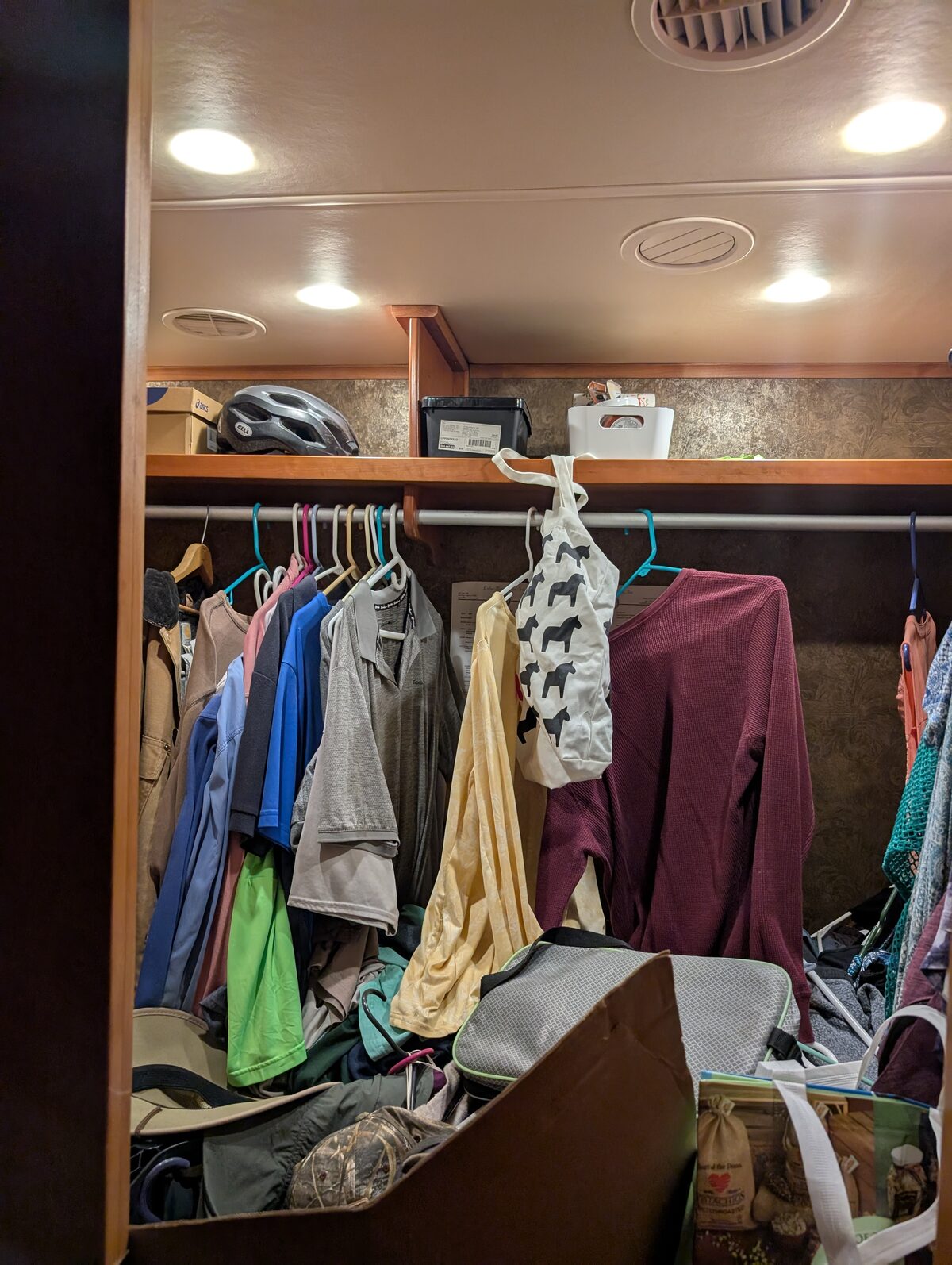 RV closet turned upside down after Canadian border inspection